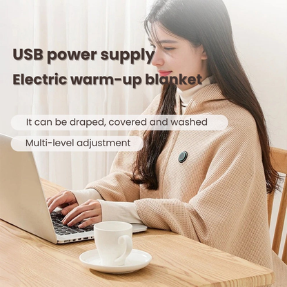 Portable Heated Shawl — Carbon Fiber Heating, Constant Temperature, Dual-Helix Design for Safe, Cozy Warmth + FREE Shipping Today