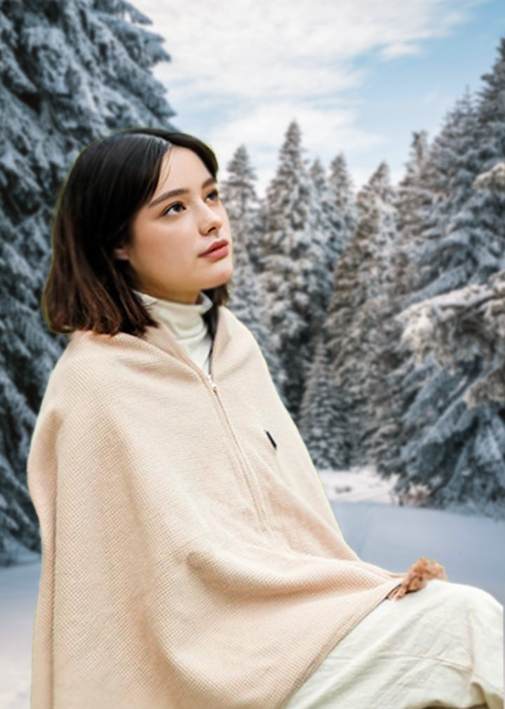 Portable Heated Shawl — Carbon Fiber Heating, Constant Temperature, Dual-Helix Design for Safe, Cozy Warmth + FREE Shipping Today